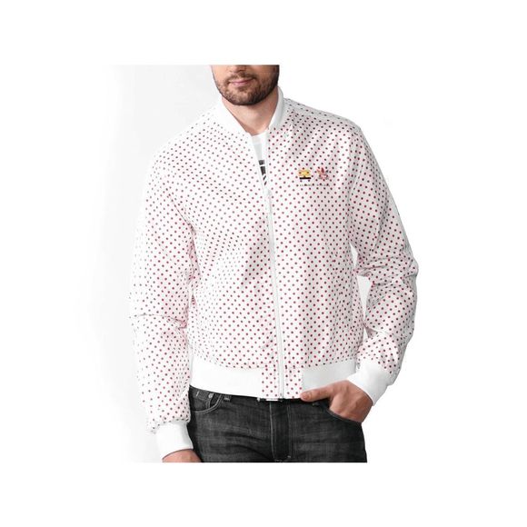 NEW Mens XL ADIDAS Pharrell Williams Polka Dot Track Top Jacket White Red Z97396 - Picture 4 of 4